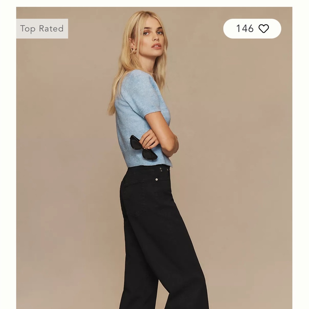AG Saige High-Rise Wide-Leg Crop Jeans size 25